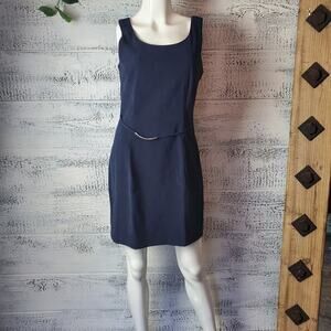 Vintage Be Smart Navy Blue Pencil Sheath Dress 9/10 Fits 4 Dark Academia 90s